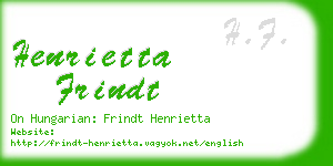 henrietta frindt business card